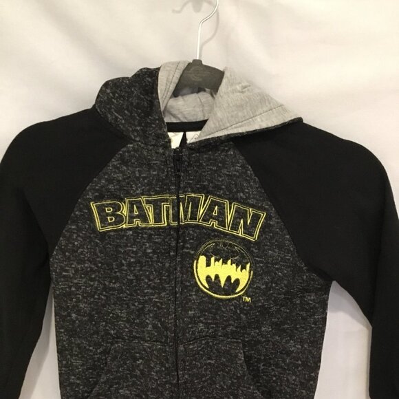 Batman Trademark Kids Hooded Sweatshirt Unisex Zip Front Heavy Knit Size Kids 6 - Picture 4 of 6